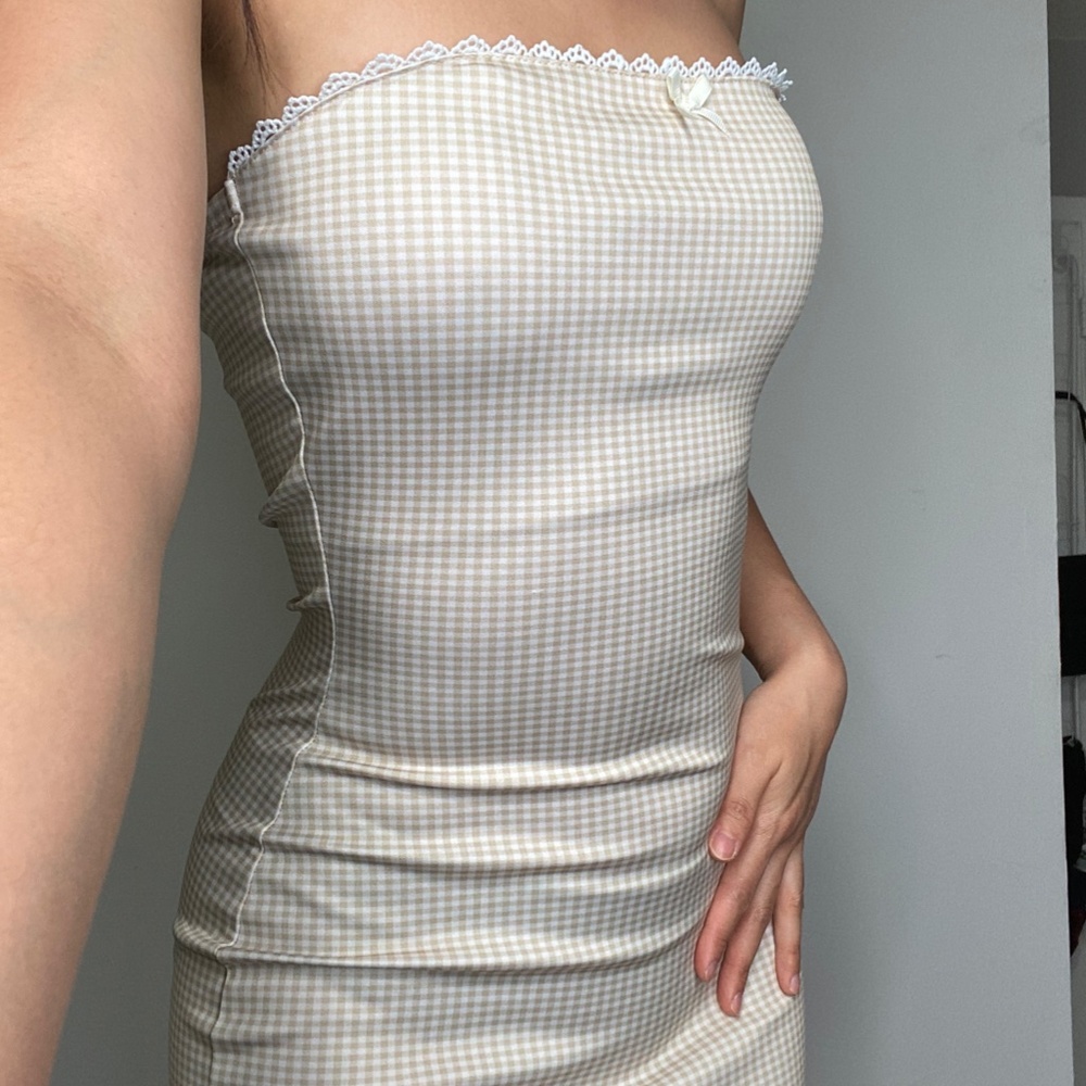 Women Sexy French Gingham Mini Dress